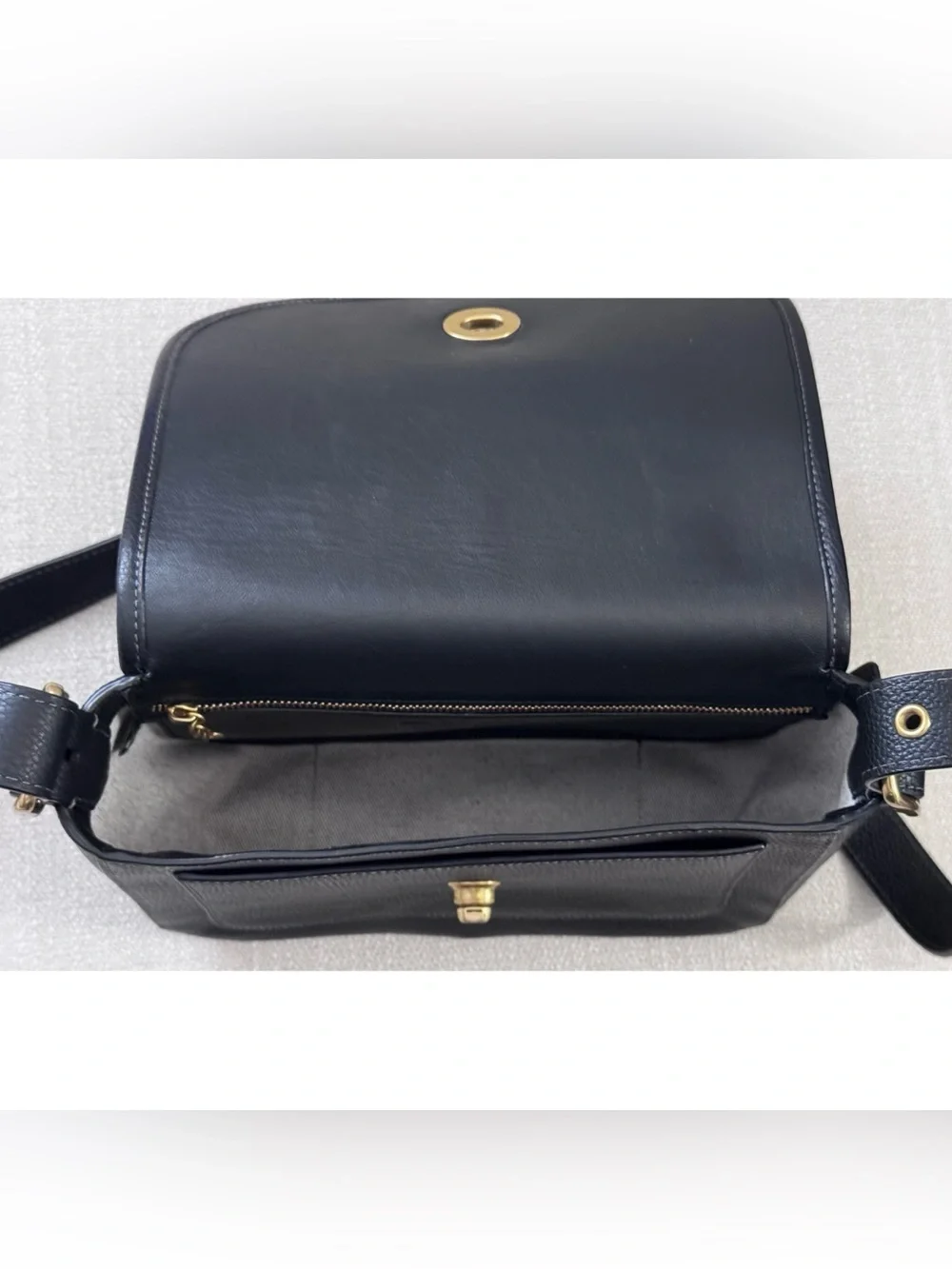 COACH Rambler BLACK Pebble Leather Crossbody Bag - Picture 9 of 15